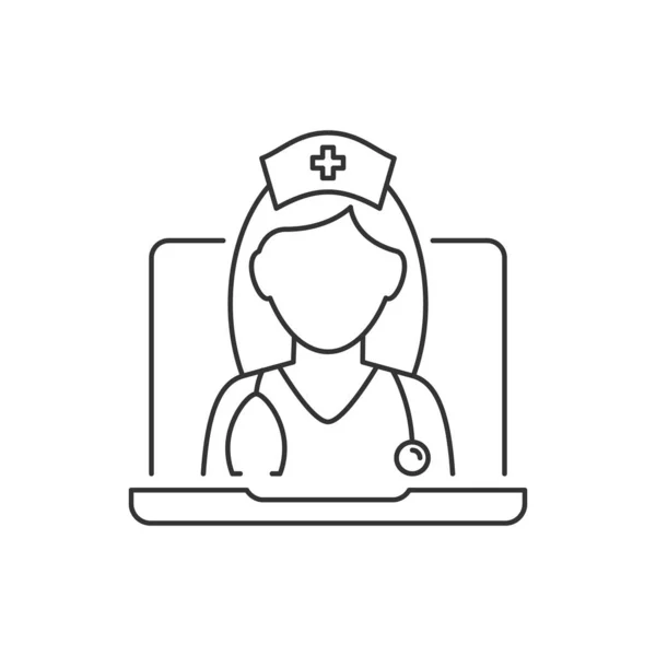Enfermera da consejo médico en línea — Vector de stock