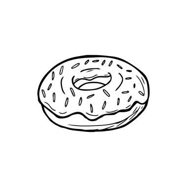 Donut elle çizim vektör simgesi