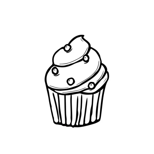 Muffin el çizim vektör simgesi — Stok Vektör