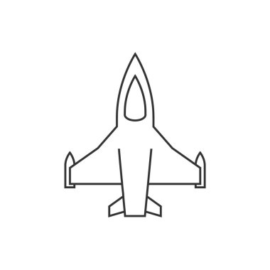 Savaş uçağı ince çizgi simgesi