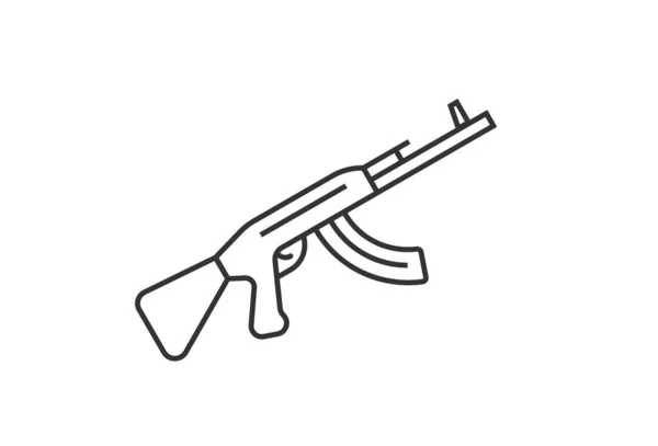 Icône de ligne de mitrailleuse. Symbole d'arme — Image vectorielle