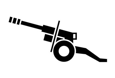 Topçu siyah vektör ikonu. Havan topu.