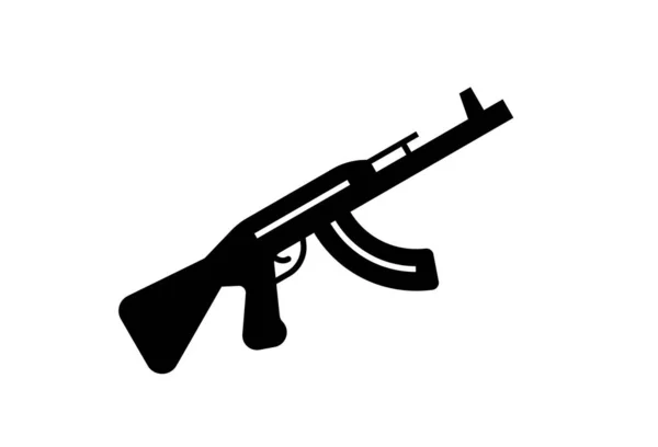 Machine gun black vector icon — Stockvector