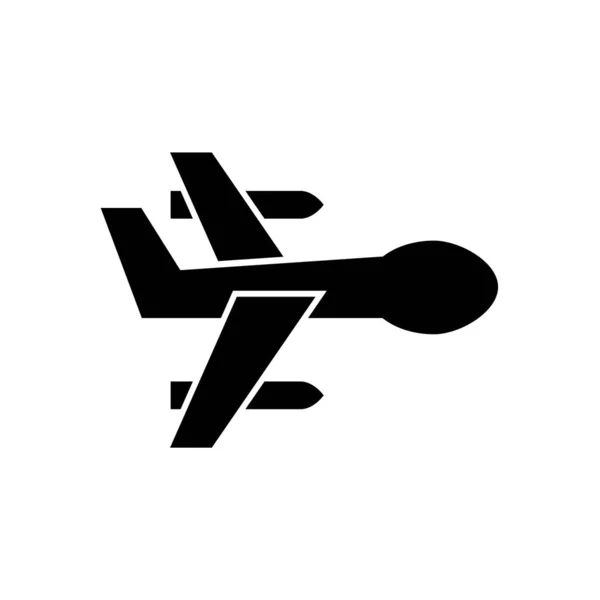 Icono Negro Dron Militar Tecnología Aviación — Vector de stock