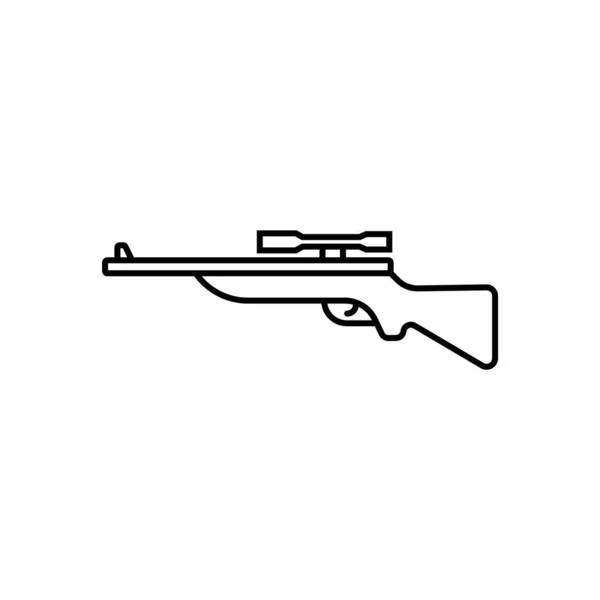 Линейный Значок Снайперской Винтовки Штрих Таблице — стоковый вектор