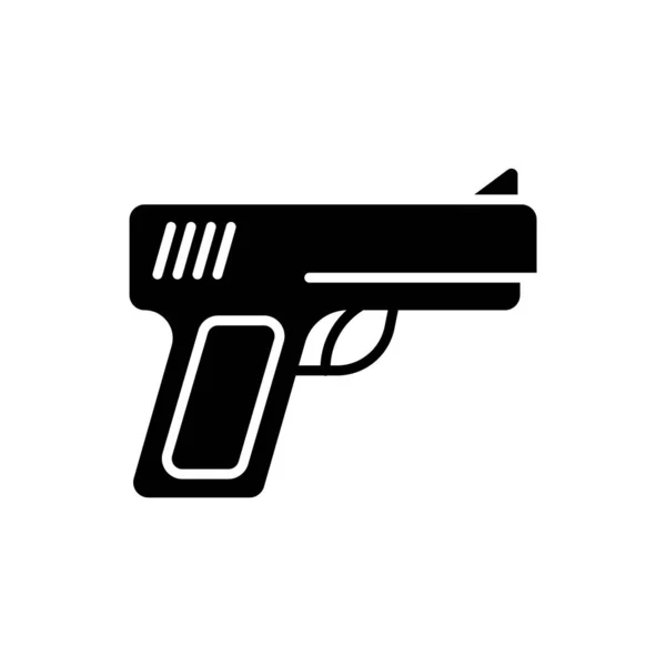 Gun Black Icon White Background Vector Illustration — Vetor de Stock
