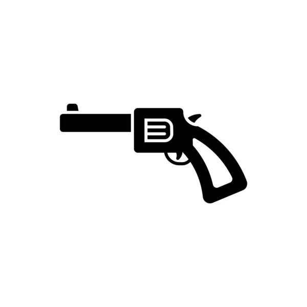 Revolver Black Icon White Background Vector Illustration — ストックベクタ