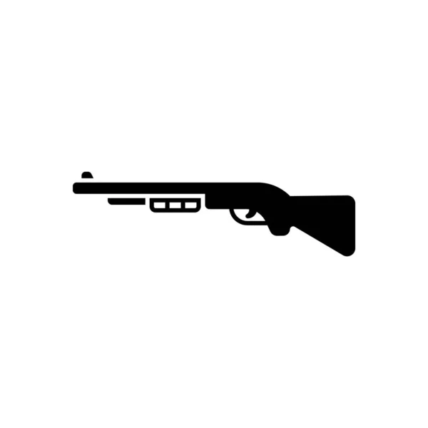 Shotgun Black Icon White Background Vector Illustration — Vetor de Stock