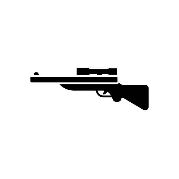 Sniper Rifle Black Icon Vector Illustration — ストックベクタ