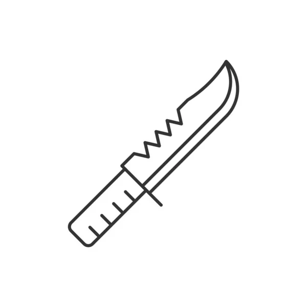 Military Army Knife Line Icon Editable Stroke — Vector de stock