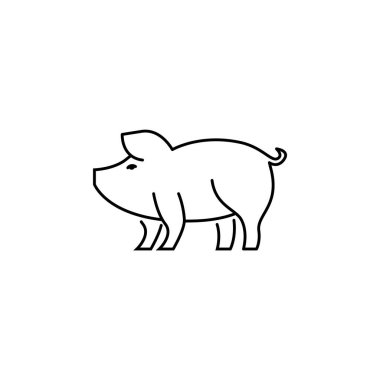 Domuz doğrusal simgesi. Düzenlenebilir vuruş