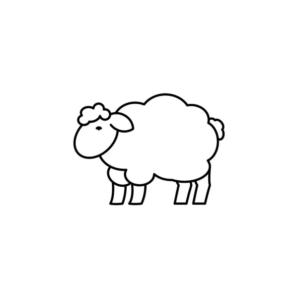 Koyun Doğrusal Simgesi Düzenlenebilir Vuruş — Stok Vektör