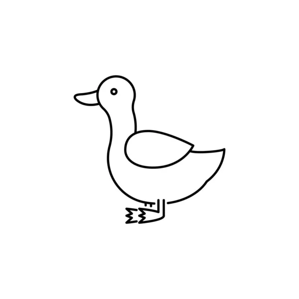 Duck Farm Animal Linear Icon Editable Stroke — Image vectorielle