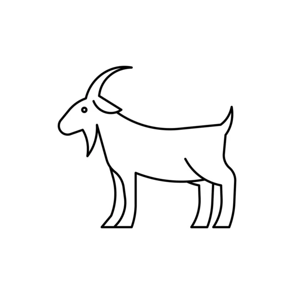 Goat Farm Animal Linear Icon Editable Stroke — Vector de stock