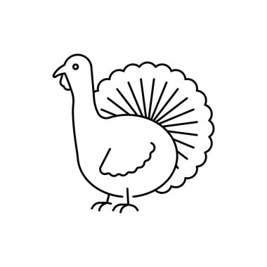 Turkey farm animal linear icon. Editable stroke