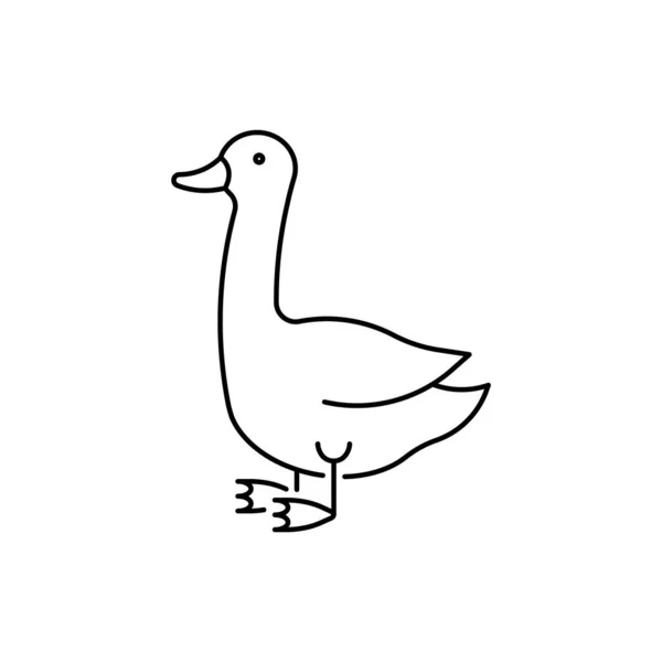 Goose Farm Animal Linear Icon Editable Stroke — ストックベクタ