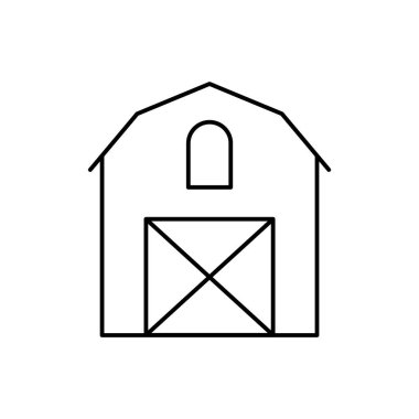 Farm house linear icon. Editable stroke