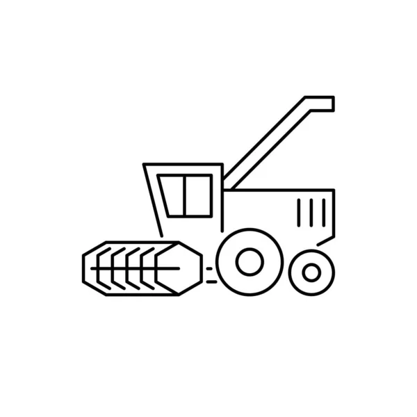 Combine Harvester Linear Icon Editable Stroke — Stockový vektor