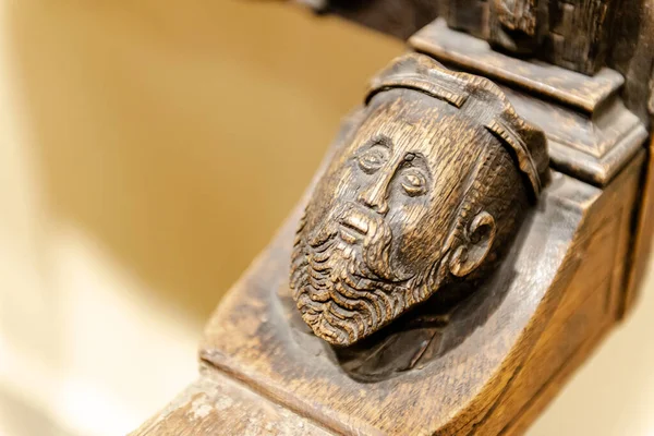 Старовинне Різьблене Крісло Старе Крісло Століття Південної Німеччини Дубові Старовинні Стокове Фото