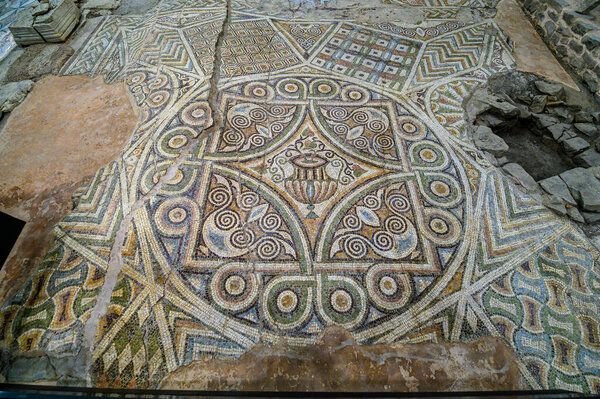 Plovdiv, Bulgaria. The Bishop's Basilica and the roman mosaic heritage of Philippopolis