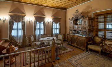 Filibe, Bulgaristan. Balabanov Evi 'nin içi. Bulgaristan 'ın en güzel eski evlerinden biri..