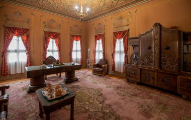 Filibe, Bulgaristan. Eski Hindliyan evinin içi. Bulgar tüccarın geleneksel evi