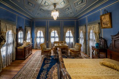 Filibe, Bulgaristan. Eski Hindliyan evinin içi. Bulgar tüccarın geleneksel evi