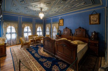 Filibe, Bulgaristan. Eski Hindliyan evinin içi. Bulgar tüccarın geleneksel evi