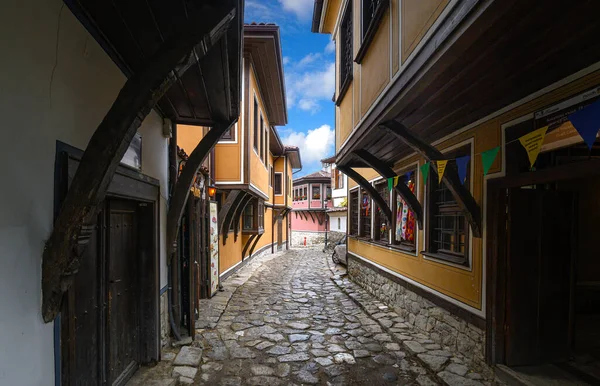 Dans Les Rues Plovdiv Bulgarie Les Belles Vieilles Maisons Plovdiv — Photo