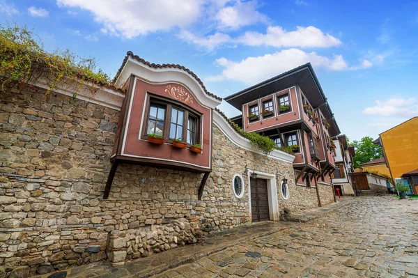 Ulicach Płowdiwu Bułgarii Piękne Stare Domy Płowdiwie Europejska Stolica Kultury — Zdjęcie stockowe