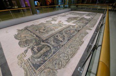 Antakya, Hatay Bölgesi, Türkiye. Antakya Arkeoloji Müzesi Roma ve Bizans dönemi mozaiklerinin geniş koleksiyonuyla tanınıyor..