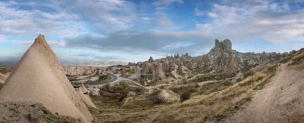 Château Uchisar Ville Cappadoce Turquie Près Goreme Panorama Paysage Vallée — Photo