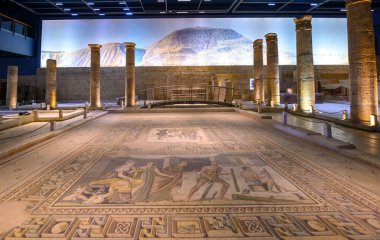 Gaziantep, Türkiye. Zeugma Mozaik Müzesi, dünyanın en büyük mozaik koleksiyonlarından biri. Zeugma antik kenti MÖ 300de Büyük İskender tarafından kurulmuştur.