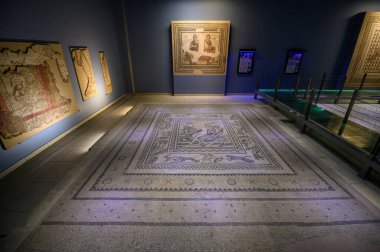 Gaziantep, Türkiye. Zeugma Mozaik Müzesi, dünyanın en büyük mozaik koleksiyonlarından biri. Zeugma antik kenti MÖ 300de Büyük İskender tarafından kurulmuştur.