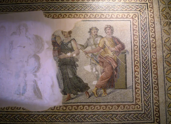 모자이크 박물관 세계에서 모자이크 도시주그 Zeugma 기원전 300Bc 알렉산드로스 대왕에 — 스톡 사진