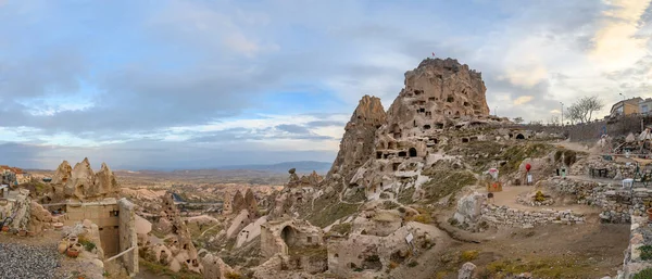 Château Uchisar Ville Cappadoce Turquie Près Goreme Panorama Paysage Vallée — Photo