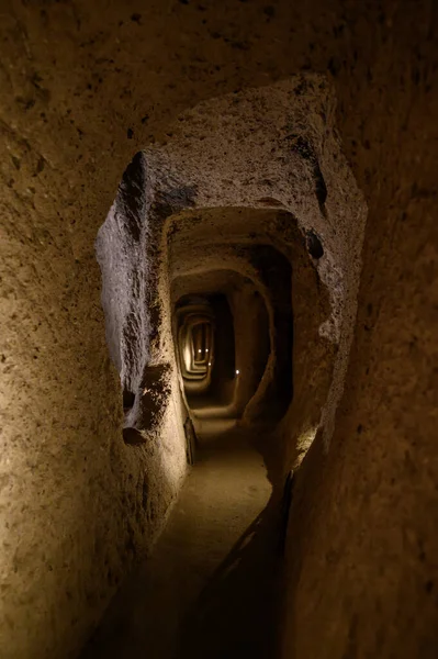 Каймакли Древний Многоуровневый Подземный Пещерный Город Каппадокии Турция — стоковое фото