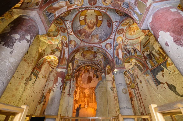 Frescos Freskók Ősi Barlangban Apple Church Vagy Elmali Kilise Festett — Stock Fotó