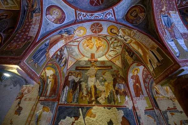 Frescos Murals Ancient Cave Apple Church Elmali Kilise Painted Directly — Stock Fotó