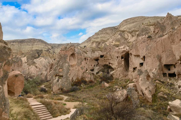 Valle Zelve Goreme Capadocia Turquía Cuevas Formaciones Rocosas — Foto de Stock