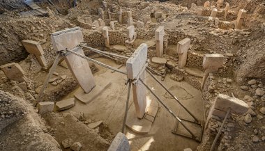 Göbekli Tepe, Şanlıurfa, Türkiye. Göbeklitepe Antik Alanı dünyanın en eski tapınağıdır. UNESCO Dünya Mirası.