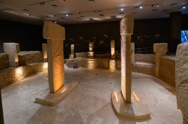 Sanliurfa, Turkey. Interior and artefacts of the archaeological museum in Sanliurfa