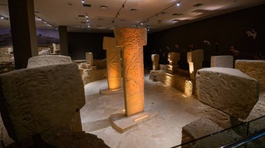 Sanliurfa, Turkey. Interior and artefacts of the archaeological museum in Sanliurfa