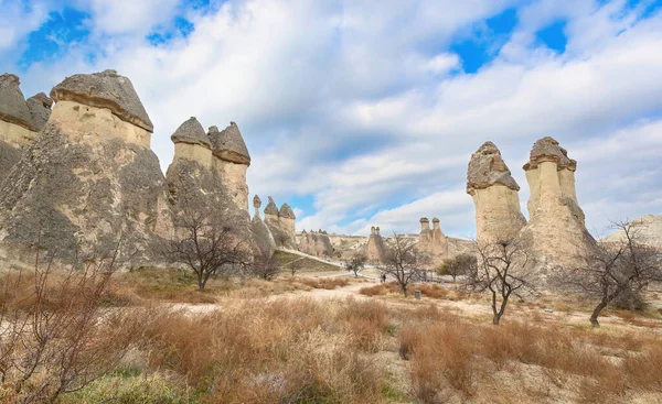Feenschornsteine Felsformationen Der Nähe Von Goreme Kappadokien Türkei — Stockfoto