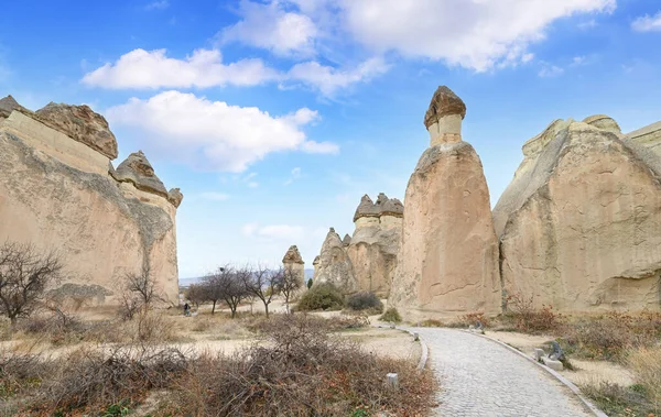 Feenschornsteine Felsformationen Der Nähe Von Goreme Kappadokien Türkei — Stockfoto