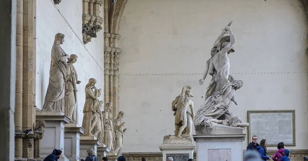 Florenz Italien Loggia Dei Lanzi Auf Der Piazza Della Signoria — Stockfoto