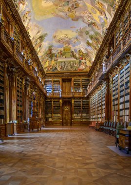 Prag, Çek Cumhuriyeti. Strahov Manastırı Kütüphanesi (Strahovsky Klaster). Dünyanın en güzel kütüphanelerinden biri.