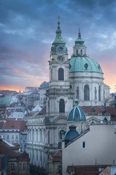 Sankt Nikolaus Kyrka Vid Mala Strana Kostel Mikulase Prag Tjeckien — Stockfoto