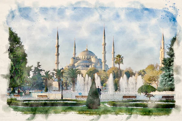 Błękitny Meczet Lub Sułtan Ahmet Camii Placu Sultanahmet Stambule Turcja — Zdjęcie stockowe