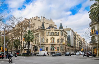 Barselona, İspanya. Barselona 'da modernizmin ön cephesinin olağanüstü bir örneği.. 